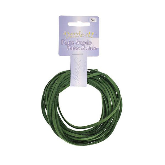 Faux Suede 3mm Lace 5m Emerald