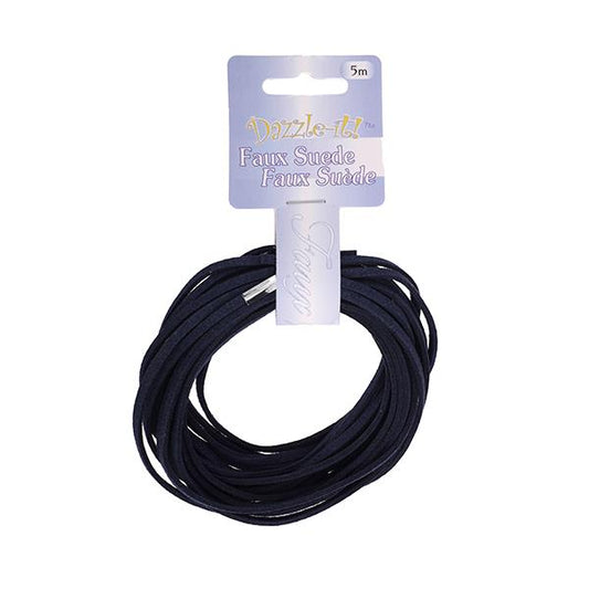 Faux Suede 3mm Lace 5m Navy