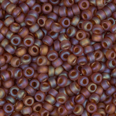 11/0 Miyuki Seed Beads #0134FR Dark Topaz AB Matte 22g