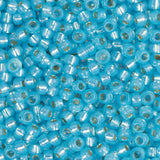 11/0 Miyuki Seed Beads #0647 Aqua Silver Lined Alabaster 22g