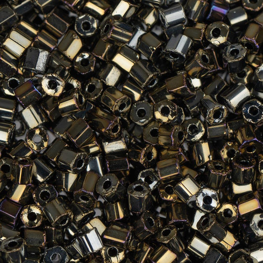 10/0 Czech 2 Cut Seed Beads Opaque Brown AB 22g