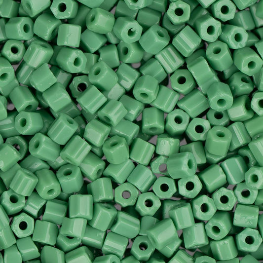 10/0 Czech 2 Cut Seed Beads Opaque Green 22g