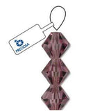 Preciosa Bicone 3mm Light Amethyst 5" Strand