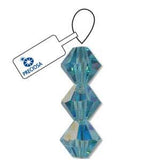 3mm Aqua AB Preciosa Toupie 5" Brin