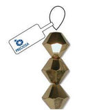 Preciosa Bicone 3mm Crystal Aurum Half Coat 5" Strand