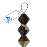 Preciosa Bicone 3mm Smoked Topaz AB 5" Strand