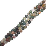 Perles indiennes d'agate de 4 mm (naturelles) 15-16" Strand