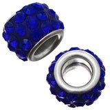 European Rhinestone Beads 12mm Royal Blue 5/pk