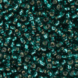 Perles de rocaille tchèques 11/0 #34982B vert clair doublé d'argent 250g
