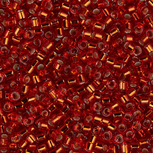 11/0 Delica Bead #0043 Silver Lined Red Orange 5.2g