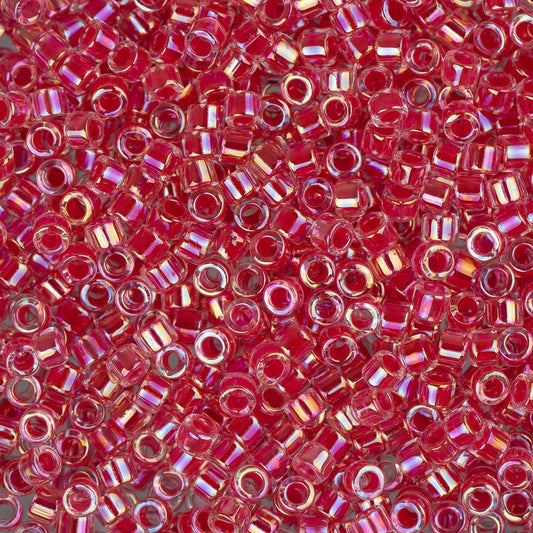 11/0 Delica Bead #0075 Dark Rose AB Lined 5.2g
