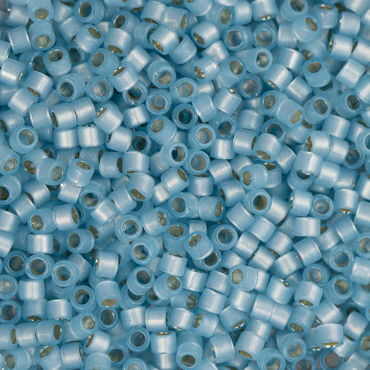 Perle Delica 11/0 #0628 Opale d'albâtre aquatique doublée d'argent 5,2 g