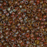 11/0 Miyuki Seed Beads #4501 Transparent Light Topaz Picasso 22g