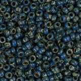 11/0 Miyuki Seed Beads #4516 Opaque Dark Teal Picasso 22g