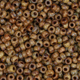 11/0 Miyuki Seed Beads #4517 Opaque Brown Picasso 22g