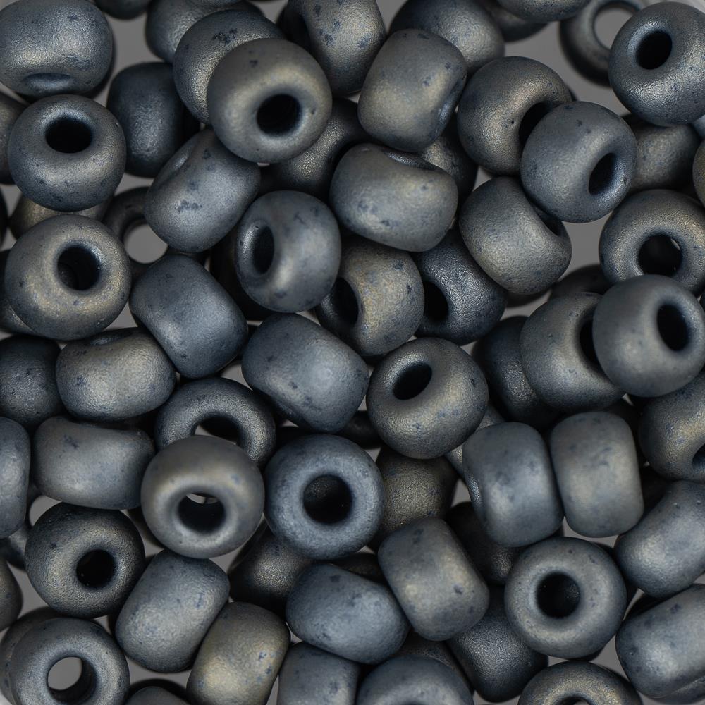 6/0 Miyuki Seed Beads #2002 Metallic Silver Grey Matte 22g – i