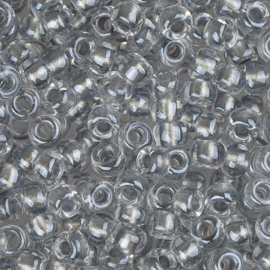 8/0 Miyuki Seed Beads #0242 Sparkle Pewter Lined Crystal 22g