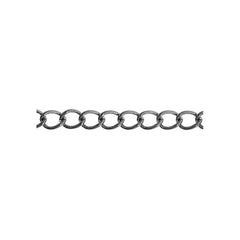 Chain Curb 3.5x5mm Links Hematite 1m