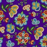 Cotton Fabric Beaded Floral #449 Purple - Half Yard