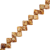 *Czech Silky Beads Milky Jonquil Travertine 40/strand