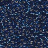 Perles Magatama 4mm 23g Argent Ligné Capri Bleu