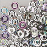 *Czech O Beads Crystal Silver Rainbow 8.1g