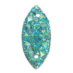 Turquoise AB 9x20mm Navette Sew On Stone #9051-07 10/pk