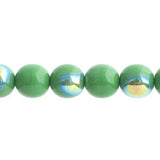 Czech Round Druk Beads 3mm Opaque Green AB 62/strand