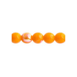 Czech Round Druk Beads 6mm Opaque Orange AB 31/strand