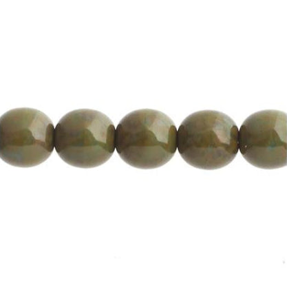 Perles tchèques Druk 6mm 31/fil Travertin bleu opaque
