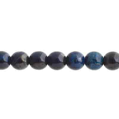 Perles tchèques Druk 6mm 31/fil travertin bleu foncé transparent