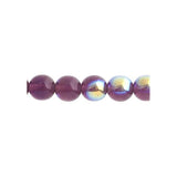 Czech Round Druk Beads 8mm Transparent Amethyst AB 22/strand