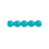 Czech Round Druk Beads 8mm Transparent Blue Zircon 22/strand