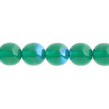 Perles tchèques Druk 8mm 22/fil Trans Emerald AB