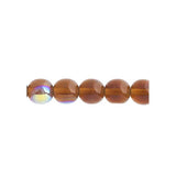 Perles tchèques Druk 8mm 22/fil Trans Smoked Topaz AB