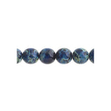 Czech Round Druk Beads 8mm Opaque Dark Blue Travertine 22/strand