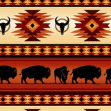 Buffalo Stripe Terracotta 100% coton - Prix par mètre