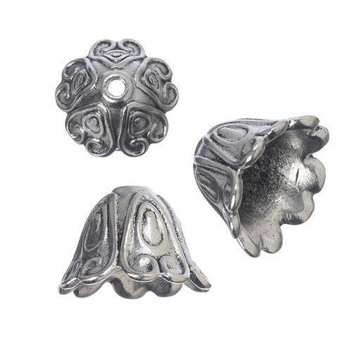 Iron Beads STARBURST silver colored torch fire bead torch firing 5 pieces -  Enamel Warehouse