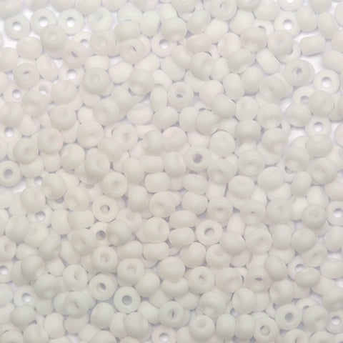 11/0 Czech Seed Beads #03050M Matte White 23g