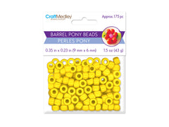 Pony Beads 175/pk - Opaque Yellow