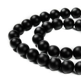 Black Agate Frosted Beads 8mm Round Grade A (Natural/Dyed) 15-16" Strand