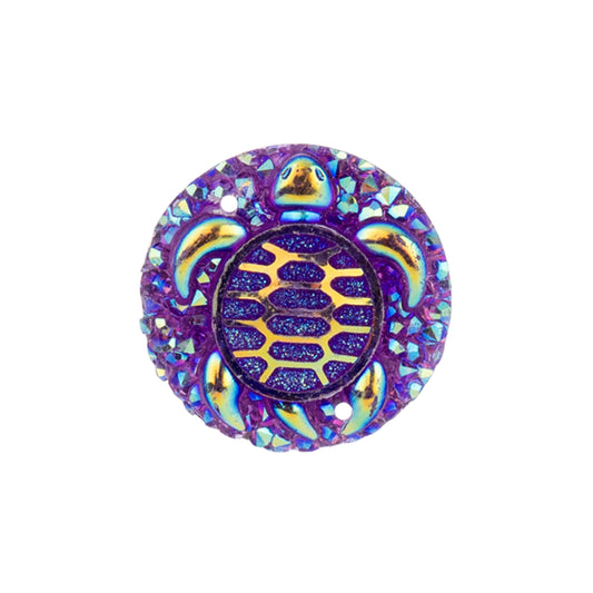Sew-On Stone Turtle Sparkle 25mm Purple AB 10/pk
