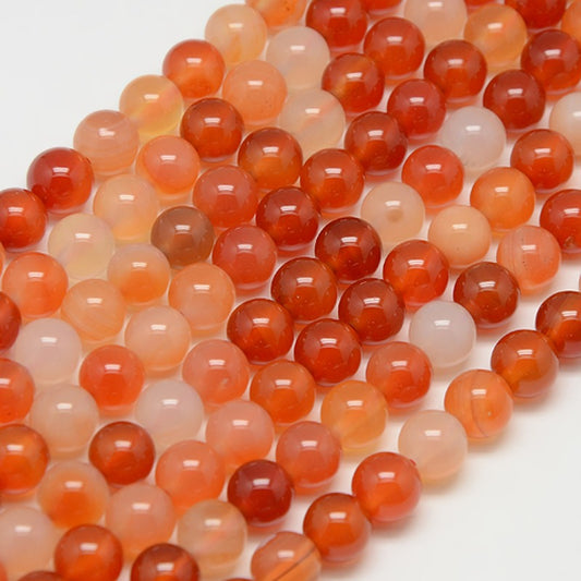 Carnelian Beads 8mm Round (Natural) 15-16" Strand