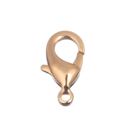 Lobster Claw Clasp 12mm Rose Gold 10/pk