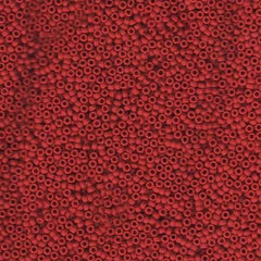 15/0 Miyuki Seed Beads #0408F Opaque Matte Dark Red 8.2g