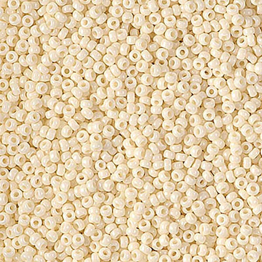 15/0 Miyuki Seed Beads #0491 Opaque Ivory 8.2g