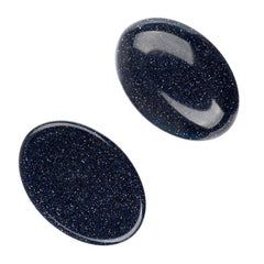 13x18mm Goldstone Blue (Synthetic/Dyed) Cabochons 2/pk
