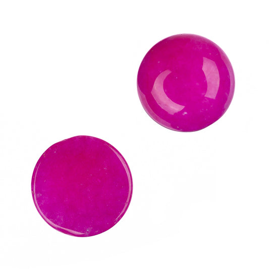 Gemstone Cabs, Round 12mm Agate Magenta (Natural/Dyed) 2/pk