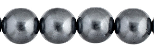 Czech Glass Pearls 8mm Gunmetal 22/Strand