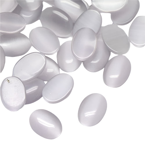 Cat Eye Cabochons, Oval 18x13mm Smoke 10/pk
